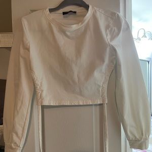 Nichole Lynel long sleeve crop top, Size Medium